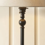 Lille Table Lamp In Matt Black Finish With Natural Linen 22cm Shade 118121