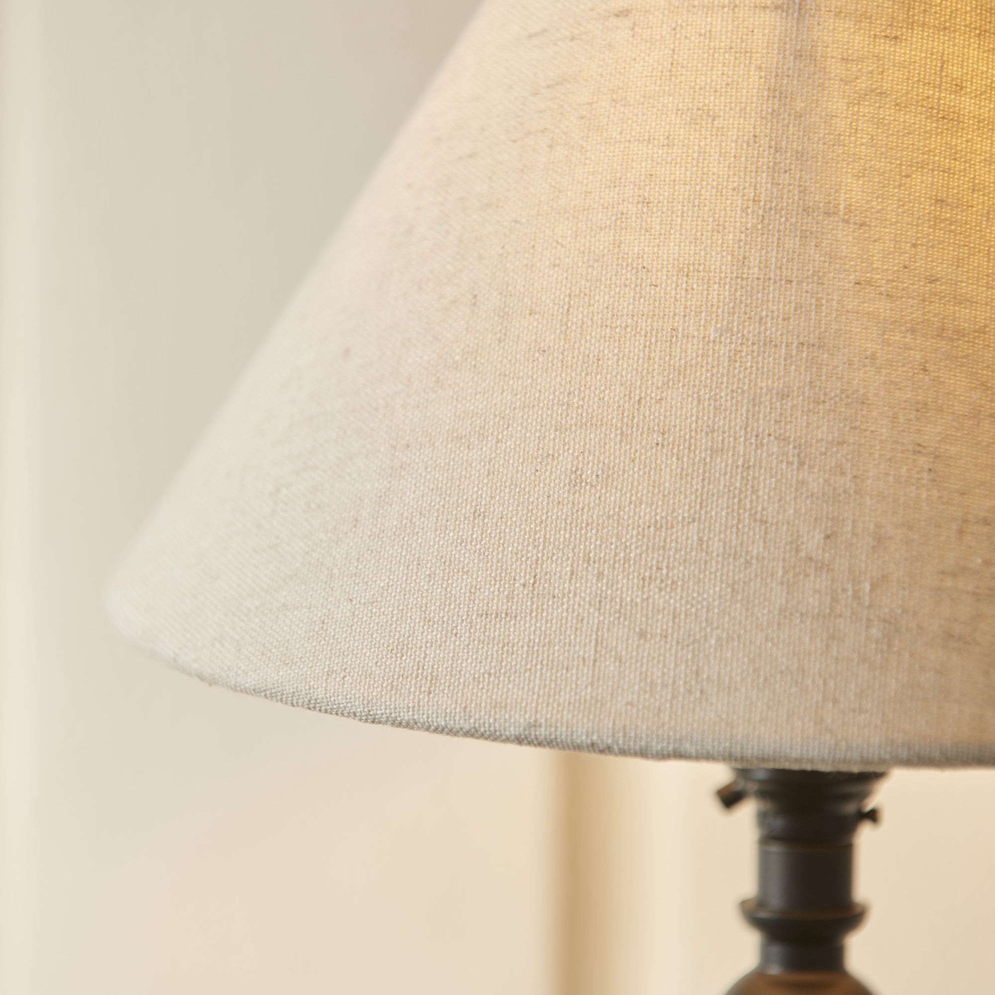 Lille Table Lamp In Matt Black Finish With Natural Linen 22cm Shade 118121