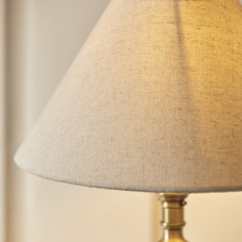 Lille Table Lamp In Antique Brass Finish With Natural Linen 22cm Shade 118122