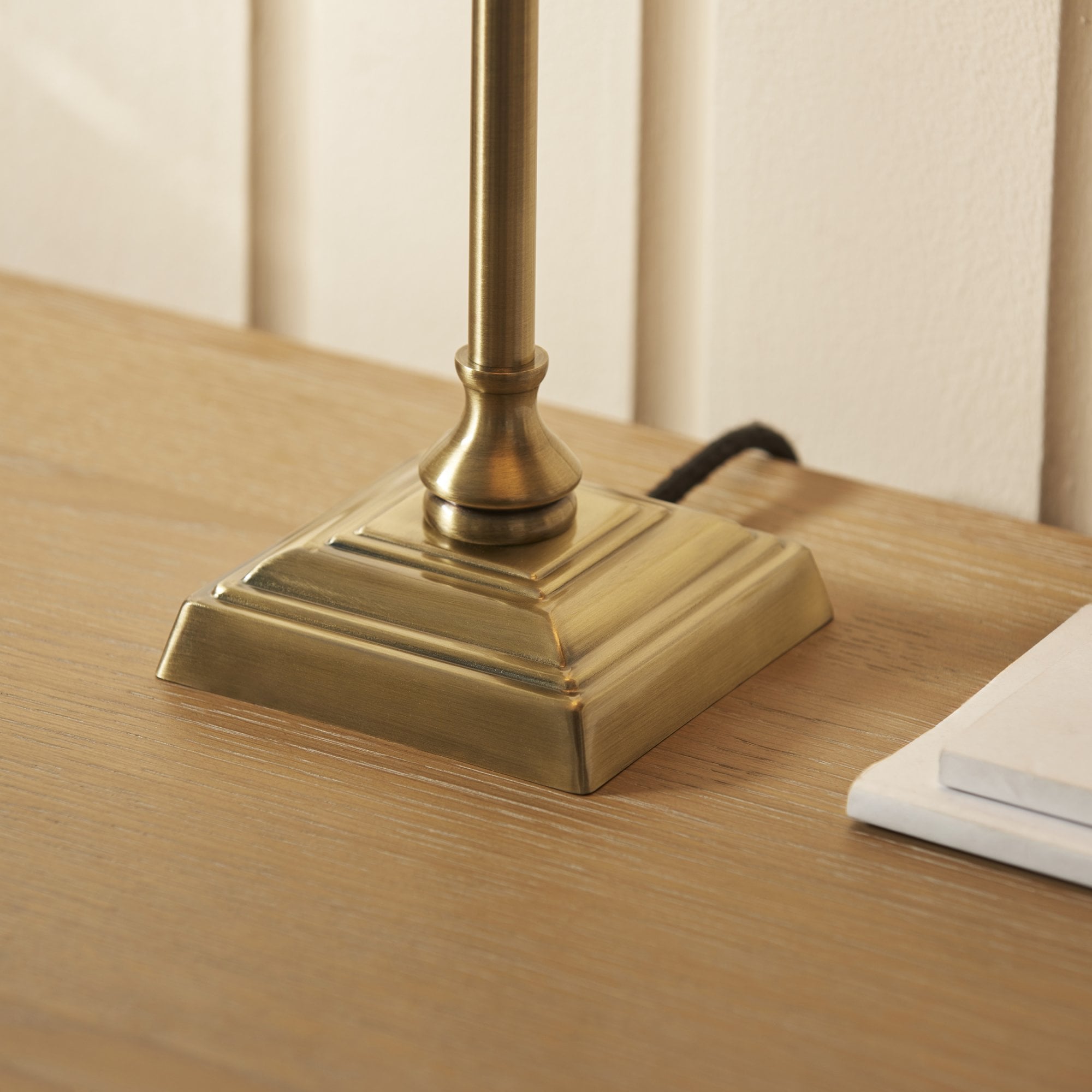Lille Table Lamp In Antique Brass Finish With Natural Linen 22cm Shade 118122