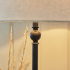 Lille Table Lamp In Matt Black Finish With Natural Linen 31cm Shade 117828