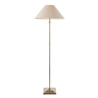 Lille Floor Lamp In Antique Brass Finish With Natural Linen Shade 117831