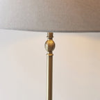 Lille Floor Lamp In Antique Brass Finish With Natural Linen Shade 117831