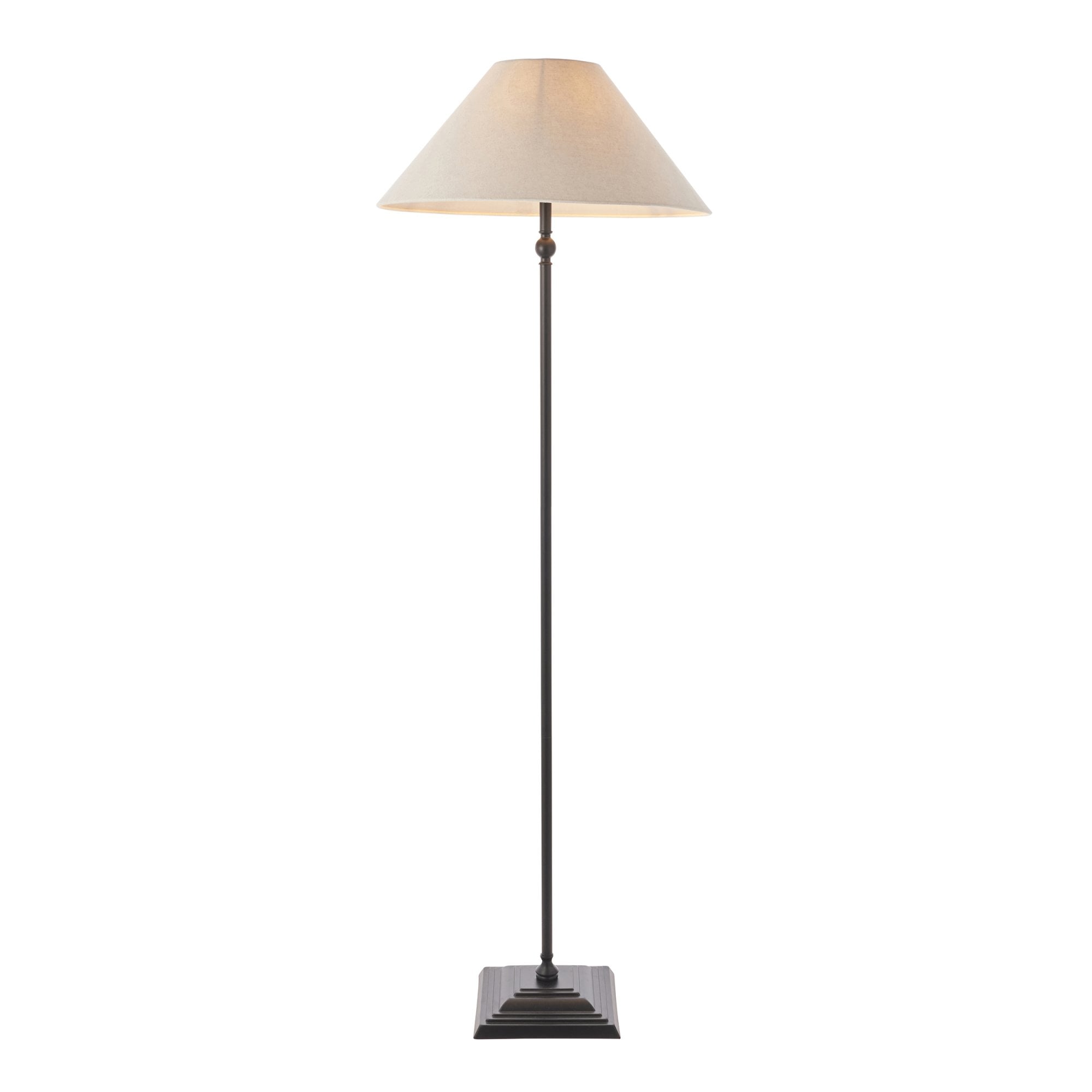 Lille Floor Lamp In Matt Black Finish With Natural Linen Shade 117830