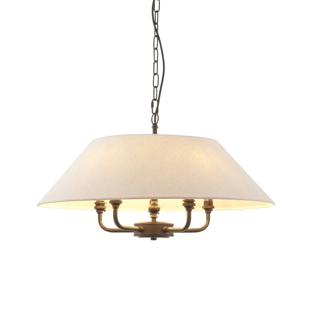 Lille Ceiling Pendant Light In Matt Black Finish With Natural Linen Shade 112955