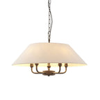 Lille Ceiling Pendant Light In Matt Black Finish With Natural Linen Shade 112955