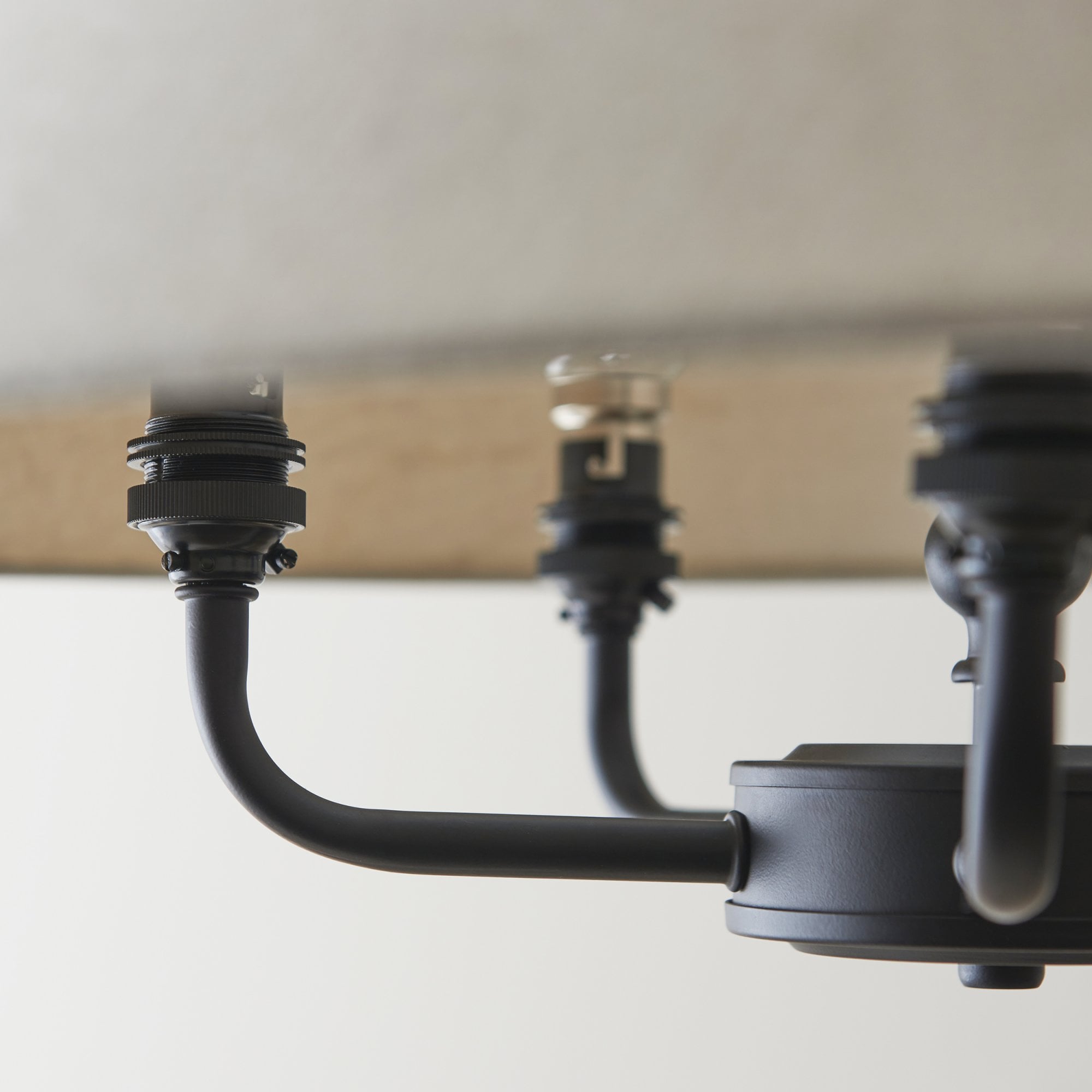 Lille Ceiling Pendant Light In Matt Black Finish With Natural Linen Shade 112955