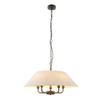 Lille Ceiling Pendant Light In Matt Black Finish With Natural Linen Shade 112955