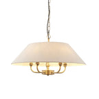 Lille Ceiling Pendant Light In Antique Brass Finish With Natural Linen Shade 112956