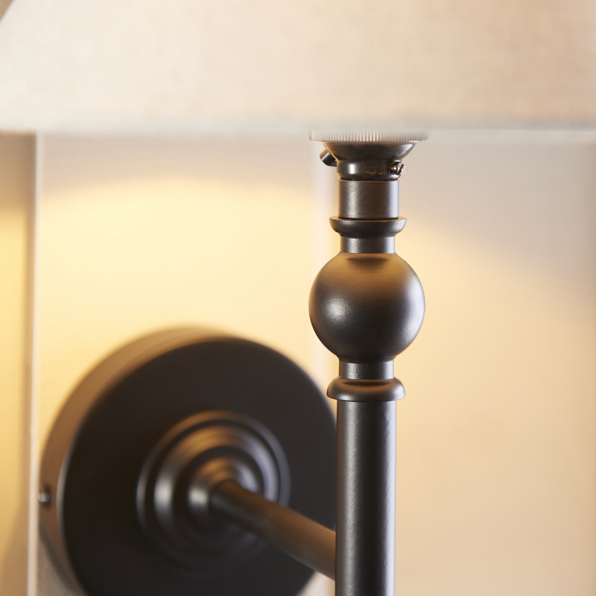 Lille Wall Light In Matt Black Finish With Natural Linen Shade 117826