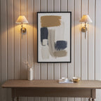 Lille Wall Light In Antique Brass Finish With Natural Linen Shade 117827