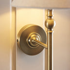 Lille Wall Light In Antique Brass Finish With Natural Linen Shade 117827