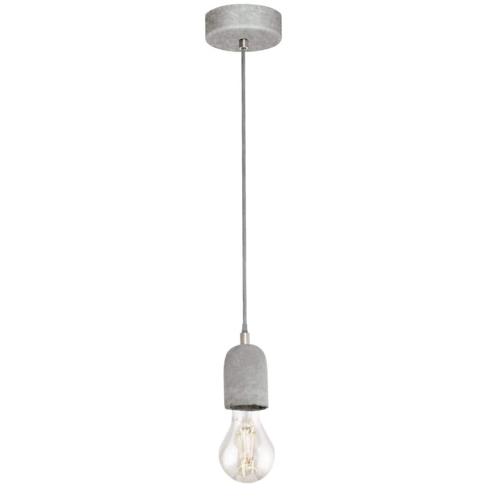 Silvares Single Ceiling Pendant Light In Concrete Grey Finish 95522