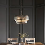 Ridgeton 5 Light Ceiling Pendant Light In Antique Brass With Ribbed Glass 110944