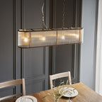 Ridgeton 4 Light Ceiling Pendant Light In Antique Brass With Ribbed Glass 110945