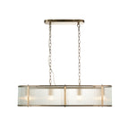 Ridgeton 4 Light Ceiling Pendant Light In Antique Brass With Ribbed Glass 110945