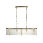Ridgeton 4 Light Ceiling Pendant Light In Antique Brass With Ribbed Glass 110945