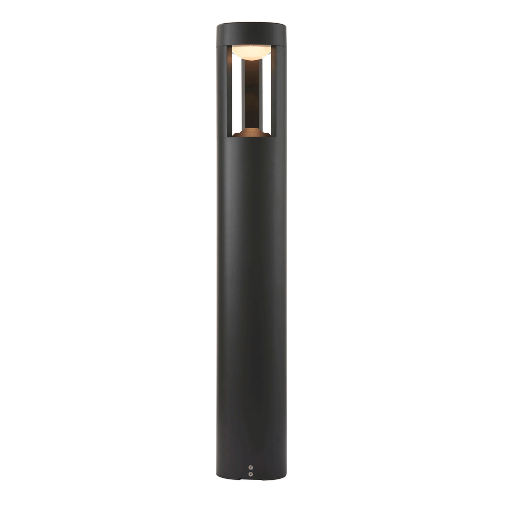 EL-40076 Outdoor Aluminium LED Textured Grey Finish Lamp Post