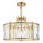 Kiran 5 Light Pendant In Natural Brass Finish With Crystal Glass KIR0535