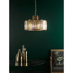 Kiran 5 Light Pendant In Natural Brass Finish With Crystal Glass KIR0535