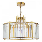 Kiran 5 Light Pendant In Natural Brass Finish With Crystal Glass KIR0535