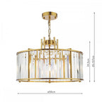 Kiran 5 Light Pendant In Natural Brass Finish With Crystal Glass KIR0535