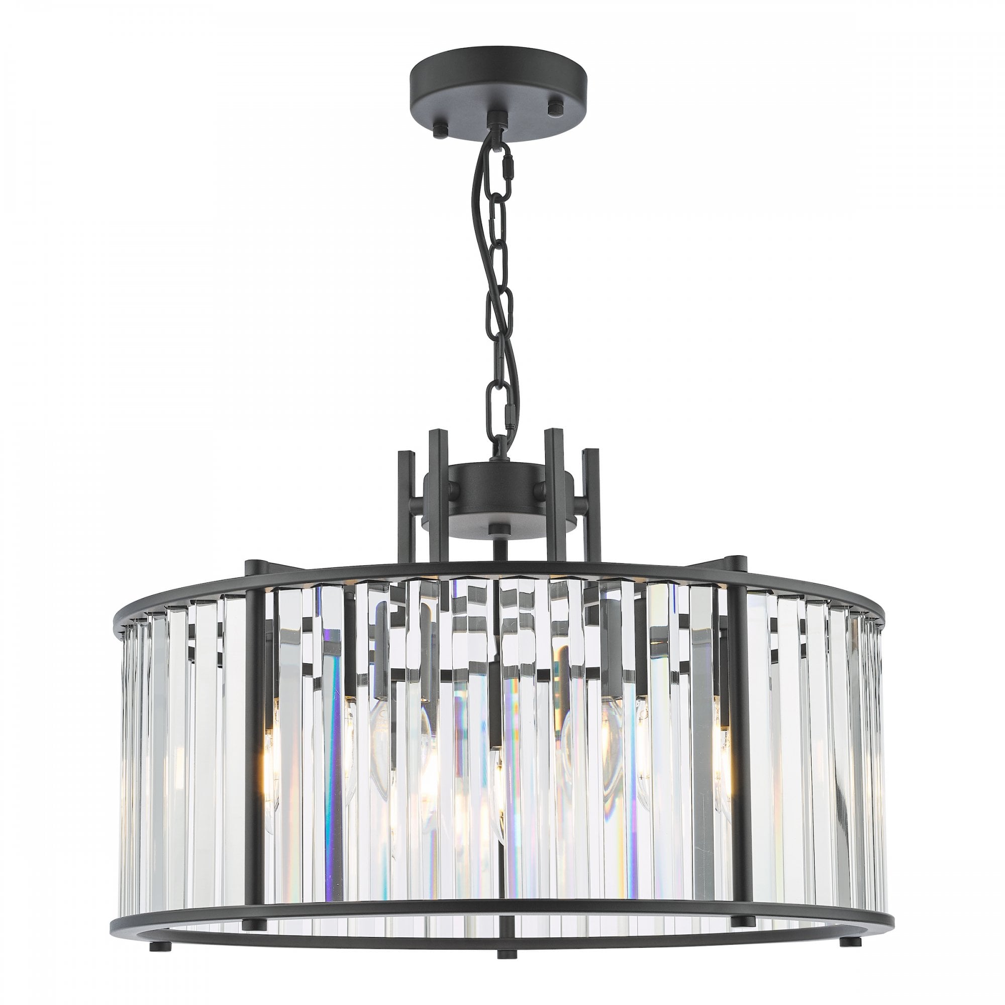 Kiran 5 Light Pendant In Satin Black Finish With Crystal Glass KIR0522
