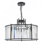 Kiran 5 Light Pendant In Satin Black Finish With Crystal Glass KIR0522