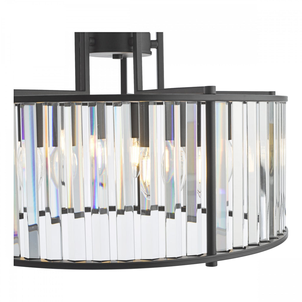 Kiran 5 Light Pendant In Satin Black Finish With Crystal Glass KIR0522