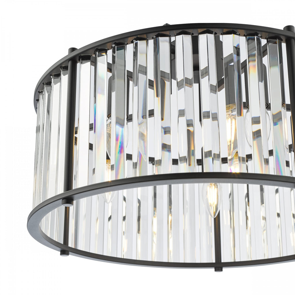 Kiran 5 Light Pendant In Satin Black Finish With Crystal Glass KIR0522
