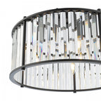 Kiran 5 Light Pendant In Satin Black Finish With Crystal Glass KIR0522