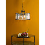 Kiran 5 Light Pendant In Satin Black Finish With Crystal Glass KIR0522