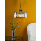 Kiran 5 Light Pendant In Satin Black Finish With Crystal Glass KIR0522