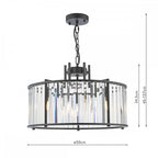 Kiran 5 Light Pendant In Satin Black Finish With Crystal Glass KIR0522