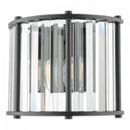 Kiran 2 Light Wall Light In Satin Black Finish With Crystal Glass KIR0922