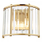 Kiran 2 Light Wall Light In Natural Brass Finish With Crystal Glass KIR0935