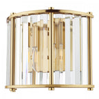 Kiran 2 Light Wall Light In Natural Brass Finish With Crystal Glass KIR0935