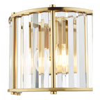 Kiran 2 Light Wall Light In Natural Brass Finish With Crystal Glass KIR0935
