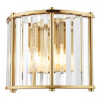 Kiran 2 Light Wall Light In Natural Brass Finish With Crystal Glass KIR0935