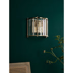 Kiran 2 Light Wall Light In Natural Brass Finish With Crystal Glass KIR0935