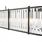 Kiran 7 Light Bar Pendant In Satin Black With Crystal Glass KIR3422