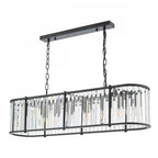 Kiran 7 Light Bar Pendant In Satin Black With Crystal Glass KIR3422