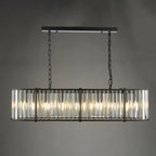 Kiran 7 Light Bar Pendant In Satin Black With Crystal Glass KIR3422