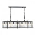 Kiran 7 Light Bar Pendant In Satin Black With Crystal Glass KIR3422