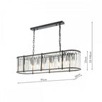 Kiran 7 Light Bar Pendant In Satin Black With Crystal Glass KIR3422