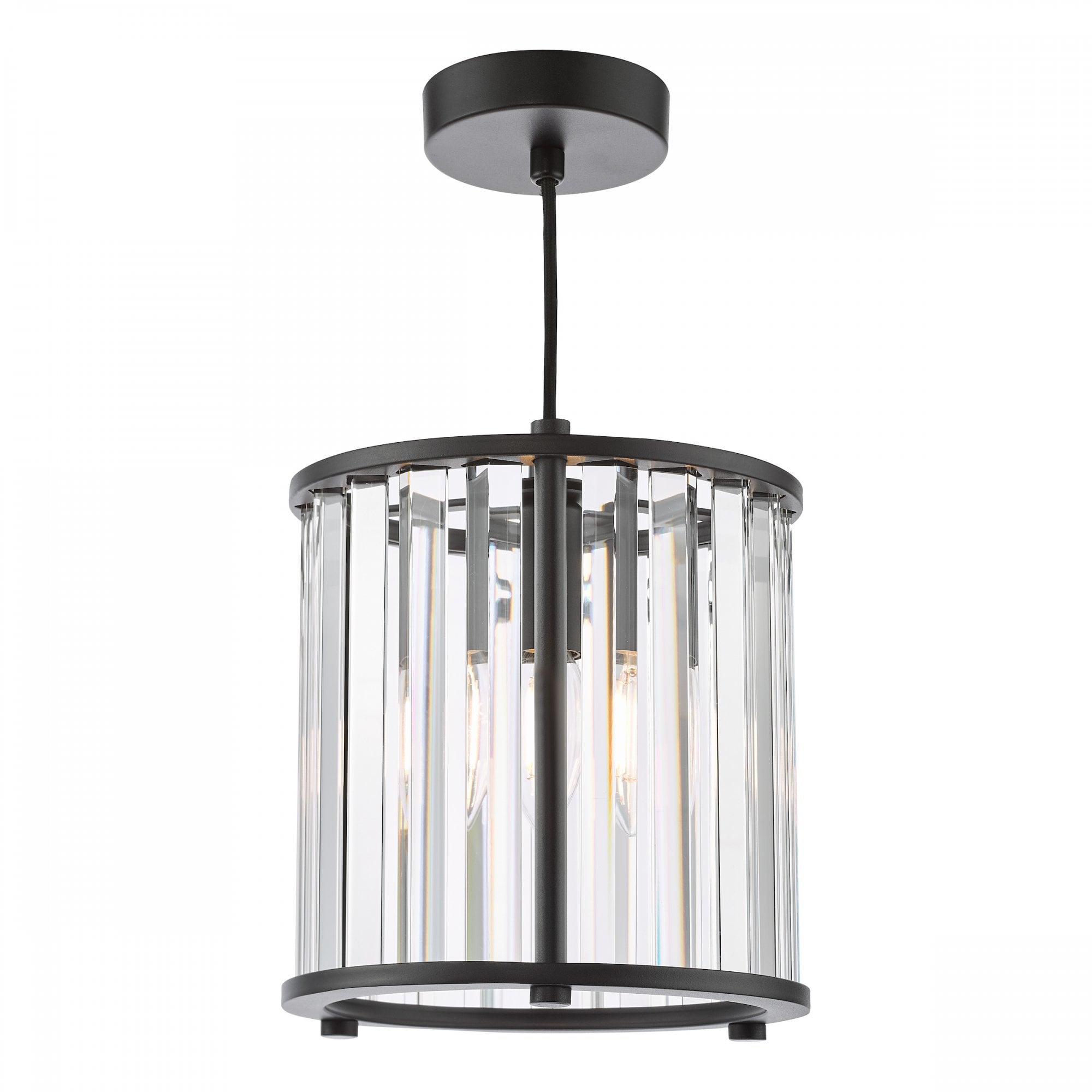 Kiran Ceiling Pendant In Satin Black Finish With Crystal Glass KIR0122