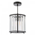 Kiran Ceiling Pendant In Satin Black Finish With Crystal Glass KIR0122