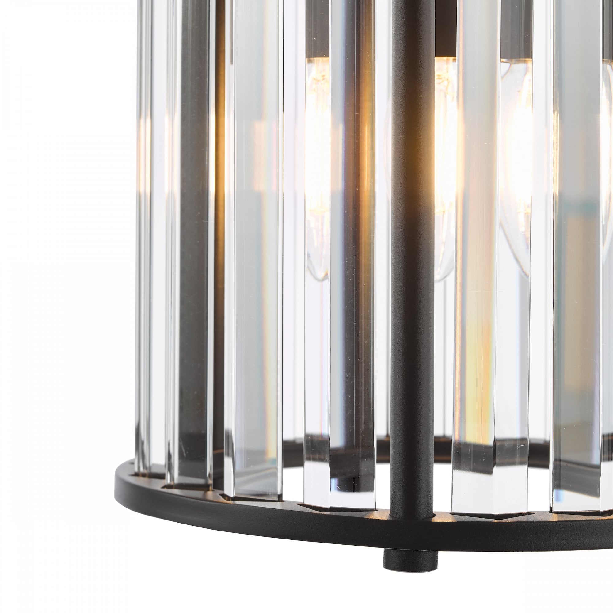 Kiran Ceiling Pendant In Satin Black Finish With Crystal Glass KIR0122