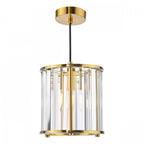 Kiran Ceiling Pendant In Natural Brass Finish With Crystal Glass KIR0135