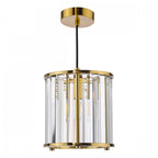 Kiran Ceiling Pendant In Natural Brass Finish With Crystal Glass KIR0135